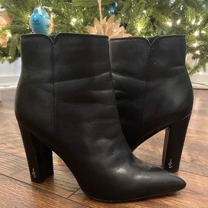 Sam Edelman Leather Pointed-Toe Ankle Boots